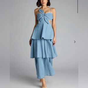 Windsor Blue Layered Dress maxi